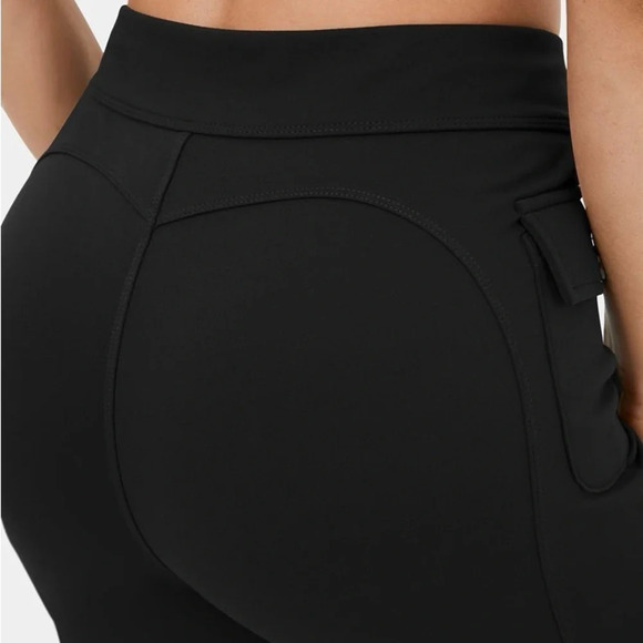 Halara High Waisted Button Side Flap Pocket Flare Casual Cargo Pants - Picture 4 of 4